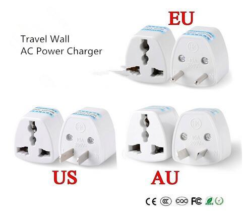 New 1PC Universal US UK AU To EU Plug USA To Euro Europe Travel Wall AC Power Charger Outlet Adapter Converter 2 Round Socket Pin