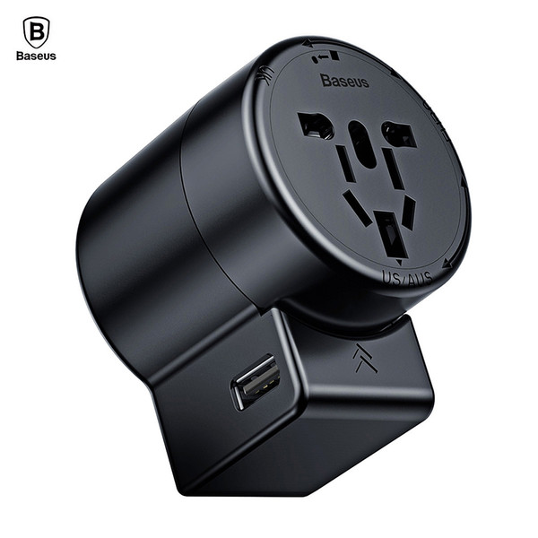 Baseus Multi-functional Dual USB 6A Conversion Socket with Rotatable EU / UK / US / AU Plug Power Adapter Charger Connector Power Socket BA