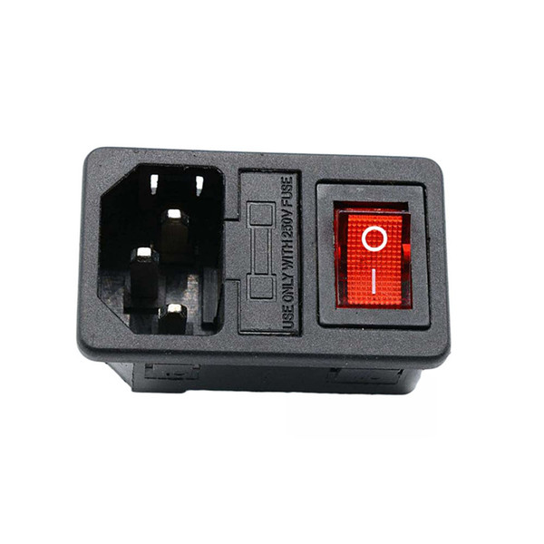 10A 250V AC Power Sockets Outlet Rocker Switch Fused IEC 320 C14 Inlet Power Socket for Home Use