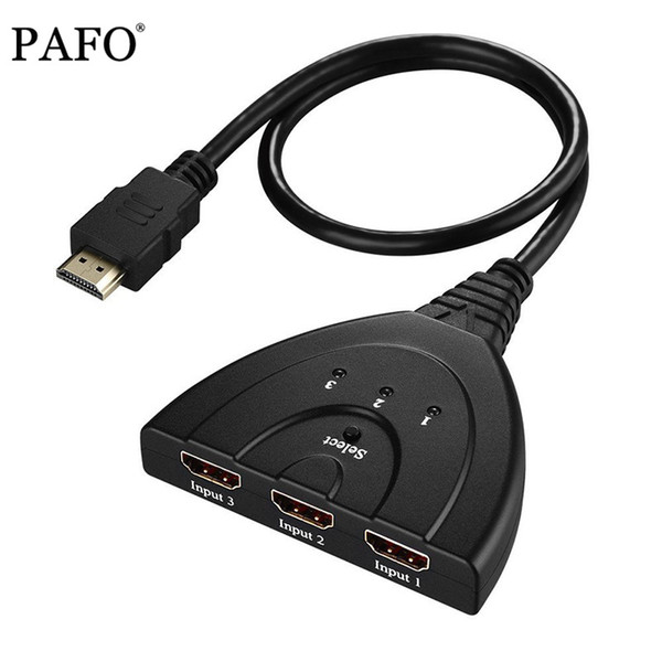 Amkle Mini 3 Port HDMI Splitter Adapter Cable 1.4b 4K*2K 1080P Switcher HDMI Switch 3 in 1 out Port Hub for HDTV Xbox PS3 PS4