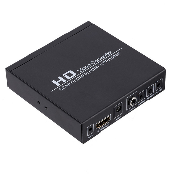 Cable Video converter SCART+HDMI to HDMI+Digatal SCART switch HDMI transverter Audio HD Video cables Connectors Adapter factory direct sale