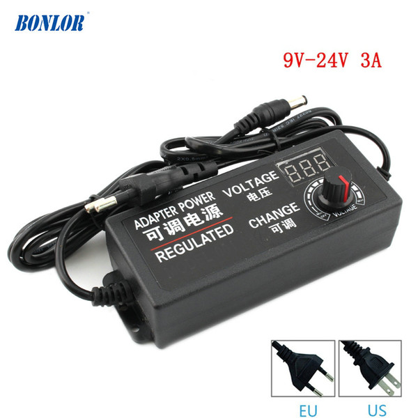 9V-24V 90W Adjustable AC to DC Universal Adapter with Display Screen Voltage Regulated Power Supply Adapter for Laptop & Compute