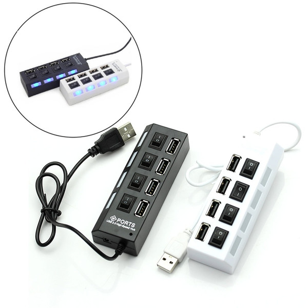 4 Port USB 2.0 External Multi Expansion 480 Mbp with ON OFF Switch indicator Led