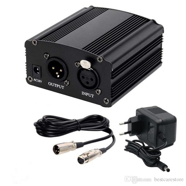 Professional 48V DC Phantom Power Supply Genuine Professional For Studio Recording Condenser Microphone Computer US Plug