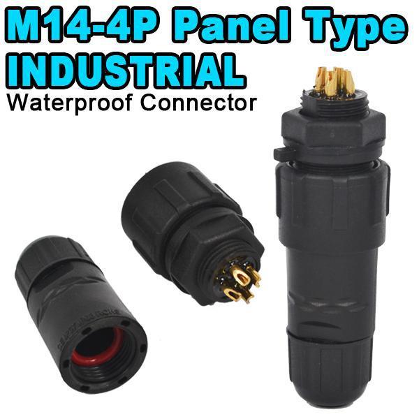 5pcs IP68 4Pin Waterproof Connector Plug 4 Pin Industrial Panel Mount Electrical Wire Connector High Quality Nylon Shell