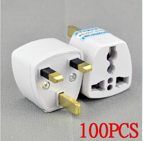 High quality 100PCS EU Europe / US to UK travel plug convertor Universal Travel Power Adapter Plug AC for UK Plug Standard DHL free shipping