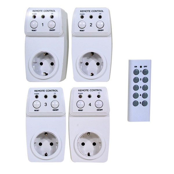 Freeshipping 4pcs Wireless Remote Controlled Socket Electrical Plugs & Adaptors Support Manual and Remote EU Plug