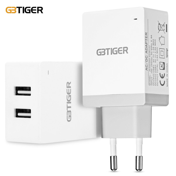 GBTIGER 2 USB 5V 3.6A Multifunctional LED Charger Adapter EU US UK PLUG Phone Charger for universal mobile phones and tablets +B