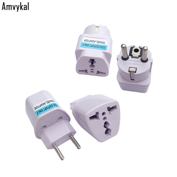 Amvykal International Universal Travel Charger AC Power Electrical Plug Adaptor Brazil Socket Converter UK US AU To EU Plug Adapter