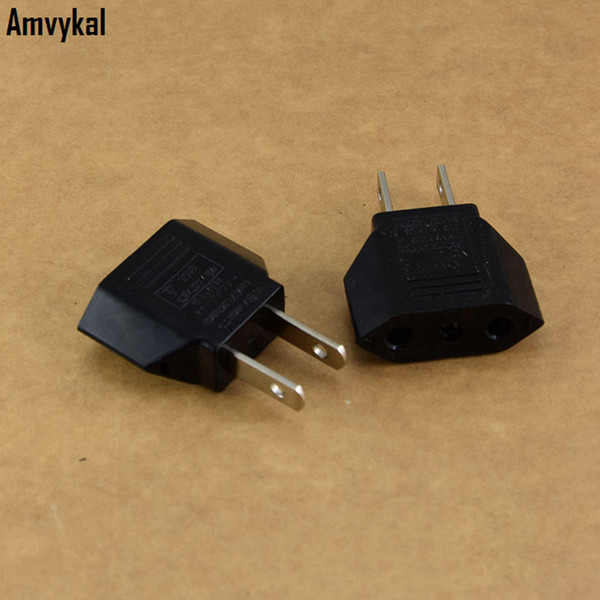 Amvykal Universal America USA Travel AC Power Electrical Plug Socket 2 Pins Round EU To US Plug Adapter Converter
