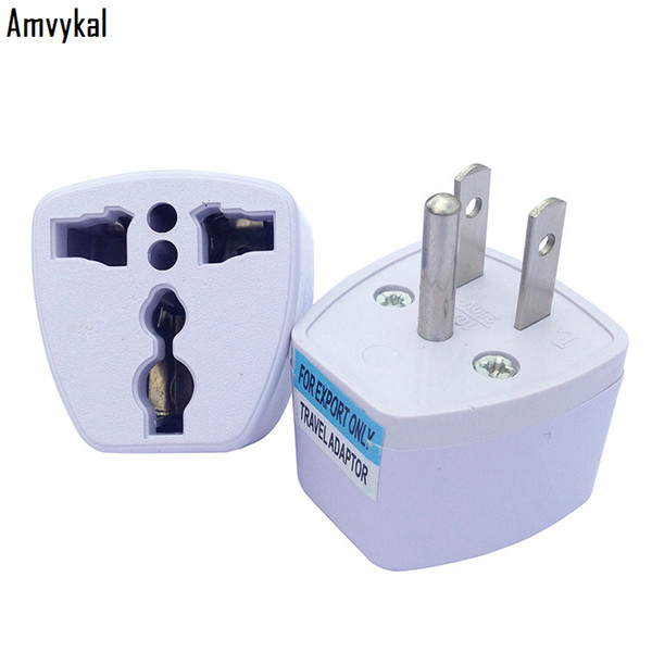 Amvykal 250V 10A White Travel AC Power Electrical Plug Adaptor Universal UK AU EU To US Plug Adapter Socket Converter