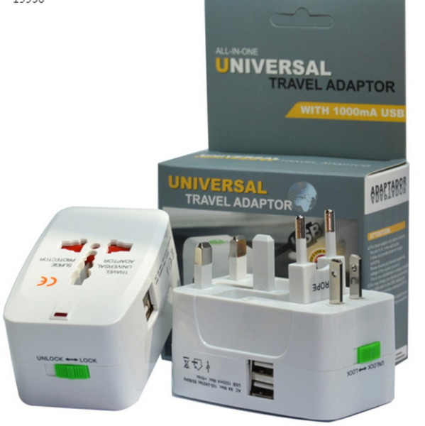 1 and double USB all in one Travel universal wall charger power adapter plug International Adapter Plug (US UK EU AU AC Plug)