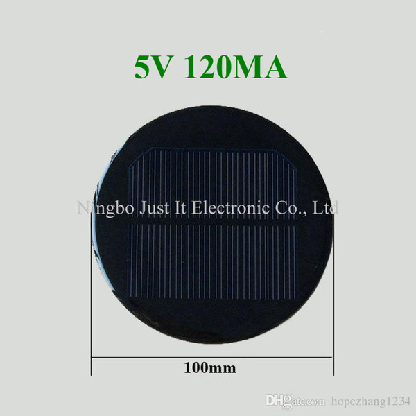 100pcs/lot Round Epoxy Solar Cell 5V 120mA Diameter 100mm