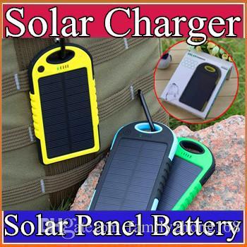 5000mAh Solar power Charger and Battery Solar Panel waterproof shockproof Dustproof portable power bank for Mobile Cellphone ipone 7 B-YD