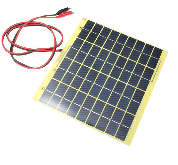 Hot Sale 18V 5W Polycrystalline Silicon Solar Cell Solar Panel+Crocodile Clip Diy Solar System for car Battery Charger