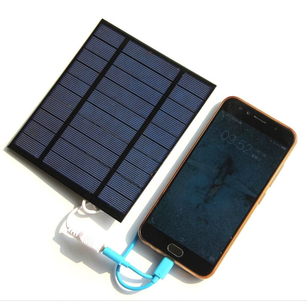 2.5W 5V Solar Charger Polycrystalline Solar Panel Charger For Mobile Power Bank 3.7V Battery Charger Light 130*150MM