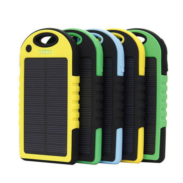 Factory Outlet New Portable Waterproof Solar Power Bank 5000mah Dual-USB Solar Battery powerbank for all Phone Universal Batteries