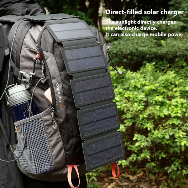 KERNUAP SunPower folding 10W Solar Cells Charger 5V 2.1A USB Output Devices Portable Solar Panels for Smartphones