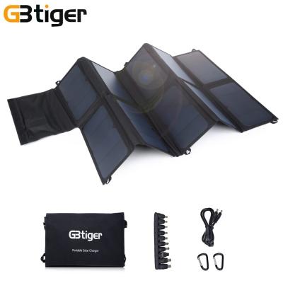 Original GBtiger 65W Dual Outputs Portable Solar Charger Smart Charging Technology Super Compact Two Free Hooks HOT +TB