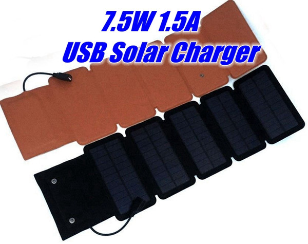 Great Quality 7.5W USB Solar Charger high-efficiency SUNPOWER solar panels for iPhoneXsMax876Plus, iPad Air2 mini3, Galaxy S7 S6 S6 Edge