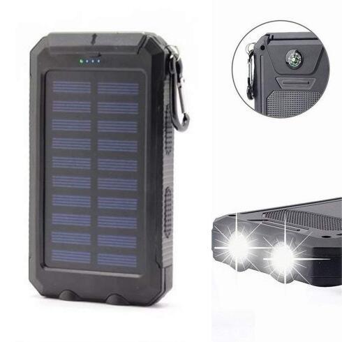 High Quality Water Proof Mobile Solar Charger Power Bank 10000Mah with led light