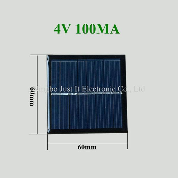 100pcs/lot Epoxy Resin Small Solar Cell 4V 100mA 60*60mm