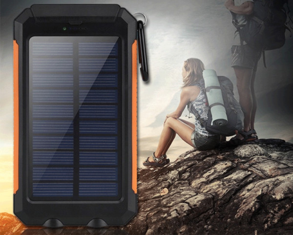 Solar commerce mobile power dual headlights 20000mAh milliampere charger mobile phone fast charge black, blue, green, orange