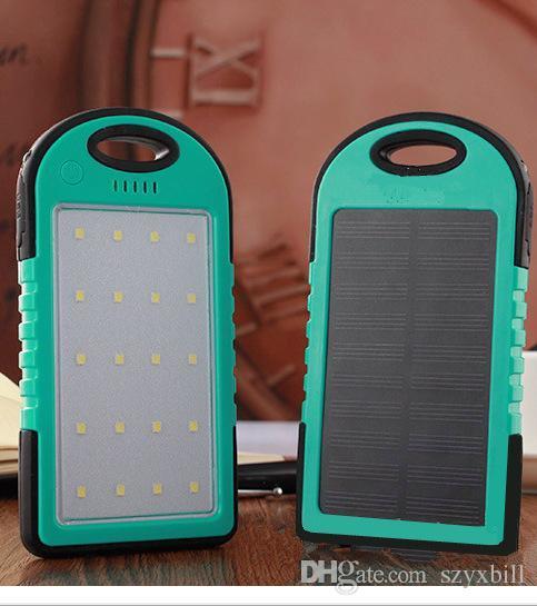 Portable Solar Charger Power Bank Panel 6000mah For Moblie Phone CellPhone Smartphone 2 USB Ports Waterproof Outdoor Solar Battery