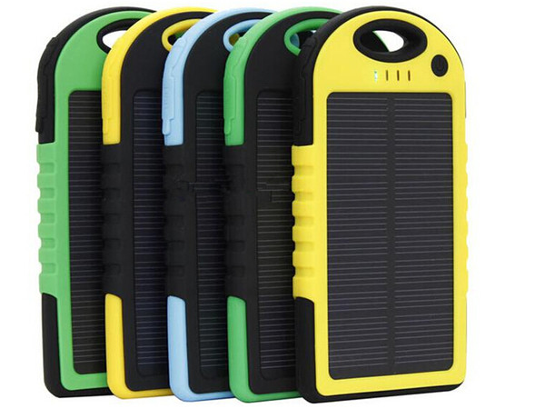 Best Selling Waterproof Solar Power Bank 5000mAh Portable Solar Charger External Battery Chargers Powerbank for iphone HTC Phone