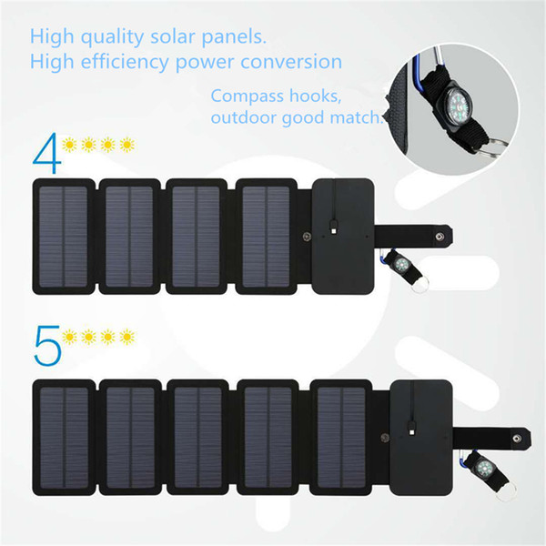 Universal SunPower 10W 5V 2.1A Folding Solar Panels Cells Charger Battery Sun Power USB Output Fast Charging Devices Portable