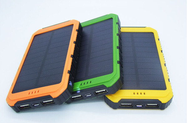 New 20000mah Solar Charger Panel Solar Power Bank Shockproof mobile solar phone charger Flashlight for CellPhone Laptop