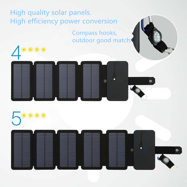 SunPower 10W folding Solar Panels Cells solar charger battery sun power USB Output fast charging Devices Portable for Smartphones