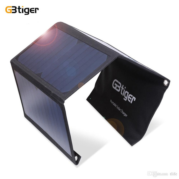 GBtiger 21W Dual USB Portable Sunpower Solar Charger Panel Power Emergency 5V/3.2A Water Resistant Folding Bag Output 2 USB Port BA