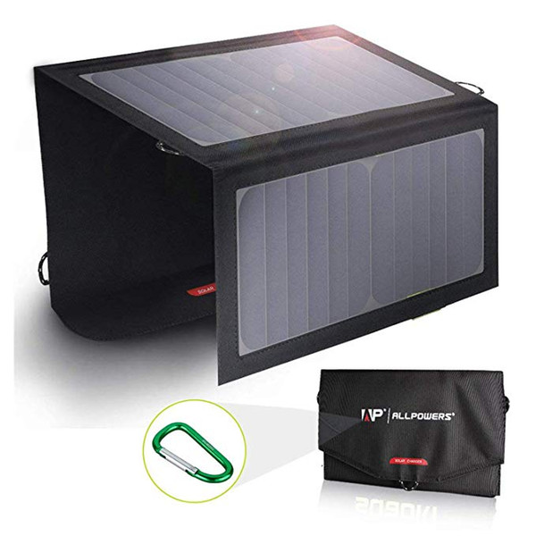 14W Solar Charger and USB Charger Foldable Solar Panel Waterproof iPhone iPad, Airpods, Samsung Galaxy Charging and Camping Travel Goods