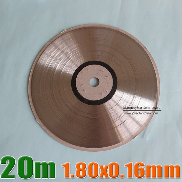 20 Meters / Lot 1.80x0.16mm solar bus bar wire for PV Ribbon Tabbing wire 20m tab wire TUV approved