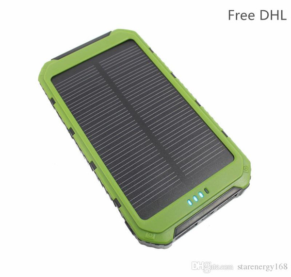 10pcs-High quality LED Dual USB solar power bank Panel Battery solar portable Charger 10000 mah For xiaomi Mobile Phone 3-TY