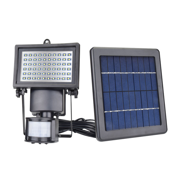 2000mah Mono Solar Panel with LED Flood Security Garden Light PIR Motion Sensor 60 LEDs Path Wall Lamps Outdoor Emergency Lamp