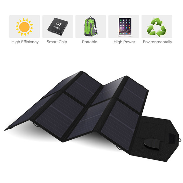 Solar Panel 40W USB+DC Dual Output Solar Panel Charger for iPhone iPad Macbook Samsung Sony VAIO Dell HP Acer Lenovo Asus etc.