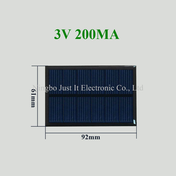 100pcs/lot Epoxy Resin Small Solar Cell 3V 200mA 92*61mm