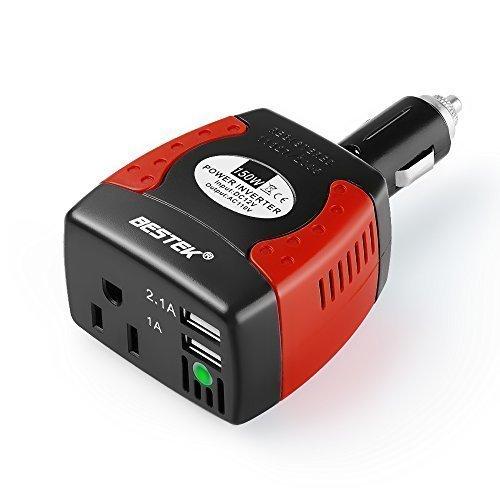 BESTEK Car Inverter 150W DC AC inverter car charger with 2 USB