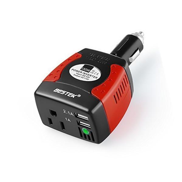 BESTEK power Car Inverter 150W DC AC inverter car charger with 2 USB, small size, model: MRI1511U. best seller of 150W