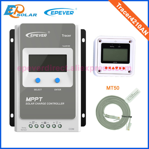 New Tracer 4210AN 12v 24v auto work max pv input 100v mppt solar charge control 40a