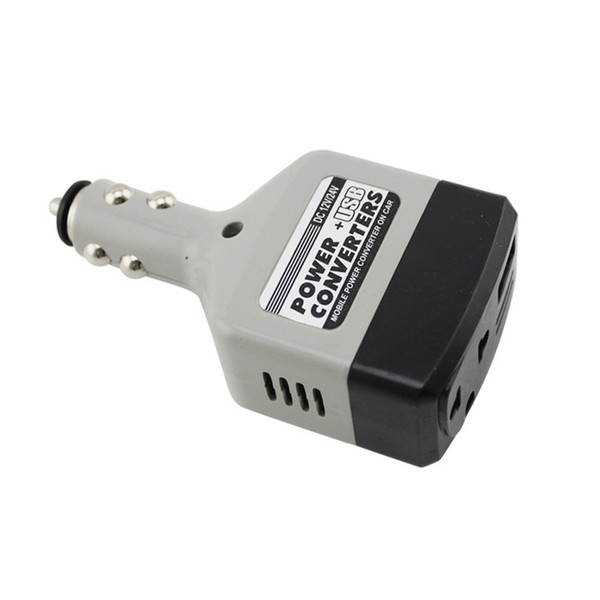 Universal 2 IN 1 DC 12V 24V to AC 220V Auto Mobile Car Power Converter Inverter Adapter Charger With USB Charger Socket