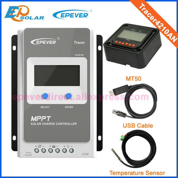 Tracer 4210A N12v 24v mppt solar controller 40A With Meter LCD and USD and Temperature Sensor