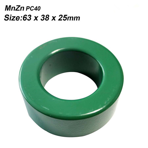 Free shipping Mnzn PC40 ultra larger power transformer or inverter ferrite core 63X38X25mm green toroidal 2pcs/lot