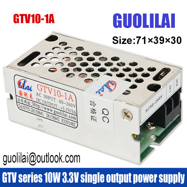 GTV series 10W 3.3V single output power supply