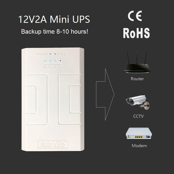 12V2A AC to DC Mini Adapter Uninterrupted Power Supply UPS Provide Emergency Power Backup to CCTV Camera with Battery Built-in