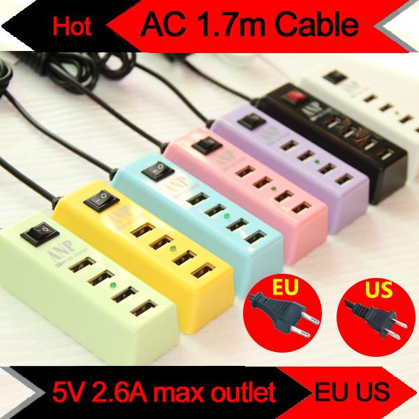 5V 2.1A multi Port Charger Universal USB Wall Charger AC Mobile Phone Charger For Home Travel With US EU Plug Optional