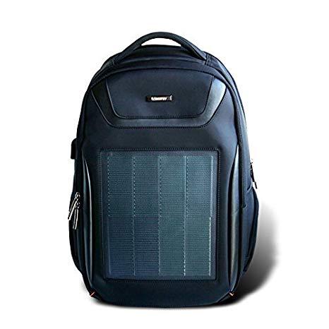 HANERGY Solar Powered Backpack with Built-in 10.6W. Travel Laptop Bag College Backup Casual Working Daypack for Women and Men