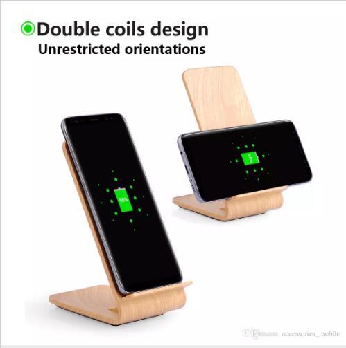 Hot Sale Wooden Grain Qi Charger for iPhone X Fast Wireless A8 Charging for Samsung S8 USB interface